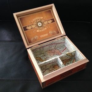 Handcrafted Cigar Box Dresser Cell Phone Organizer
